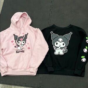 Kuromi Pink and‎ Black Hoodies lot juniors XS Sanrio hello kitty